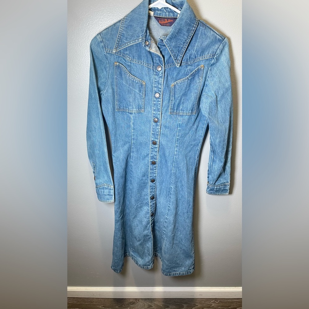 Landlubber Vintage Women's Long Sleeve Denim Dress Size Small‎